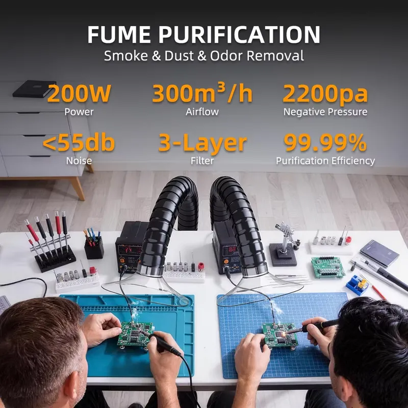 DX1002 듀얼암 200W 연기 추출기 및 납땜 연기 - Fume Extractor Soldering Dual Arm 리뷰 및 가격